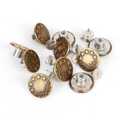 4Pack 10Pcs/pack With Screwdriver Jeans Buttons Clothing Pants Nail Free Waist Extenders Button Sewing Accessories 17mm