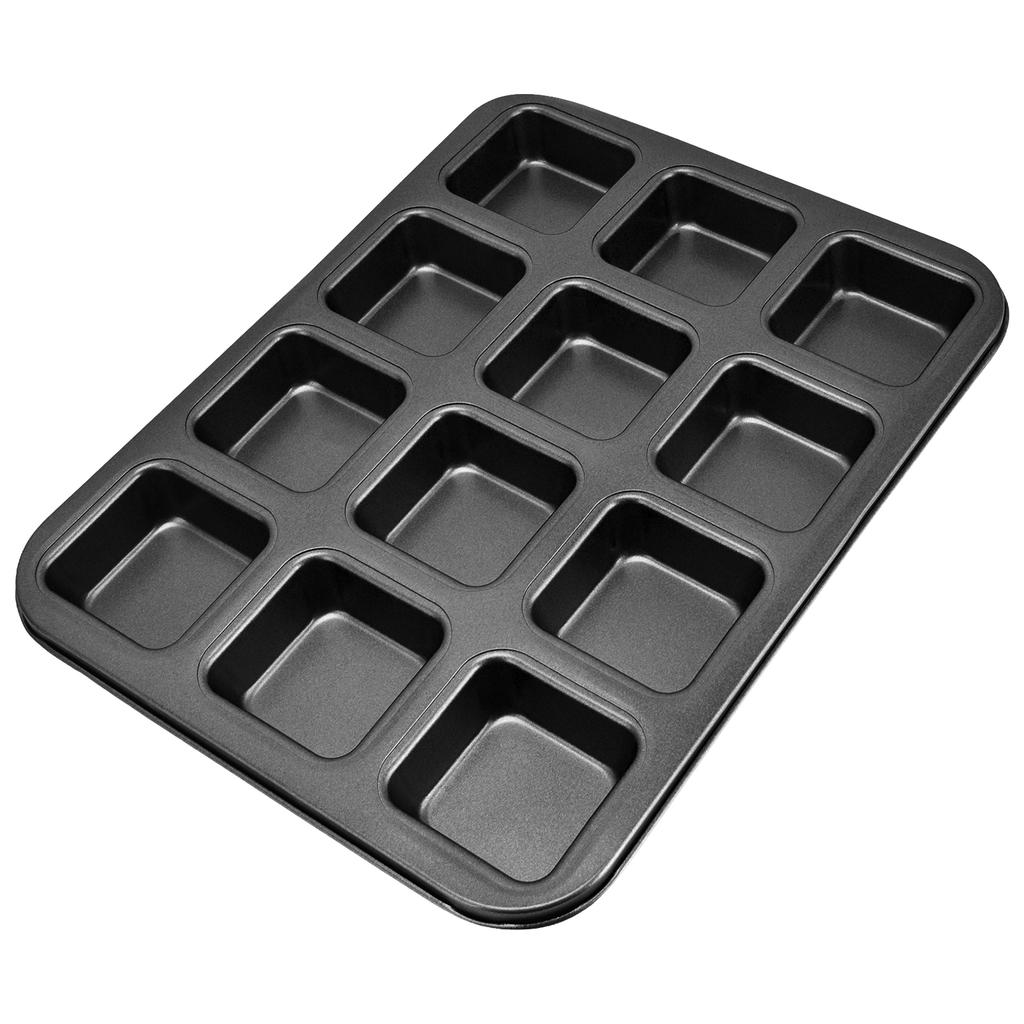 Mini Kastenform Backformen 12 Mulden Brownie Backform Kohlenstoffstahl Muffin Backgeschirr Cupcake Brot