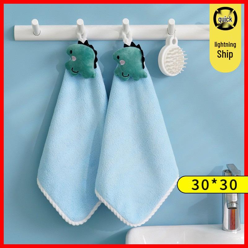 Coral Fleece Goose Hand Towel - Absorbent & Cute for Kids' Bathroom or Kitchen