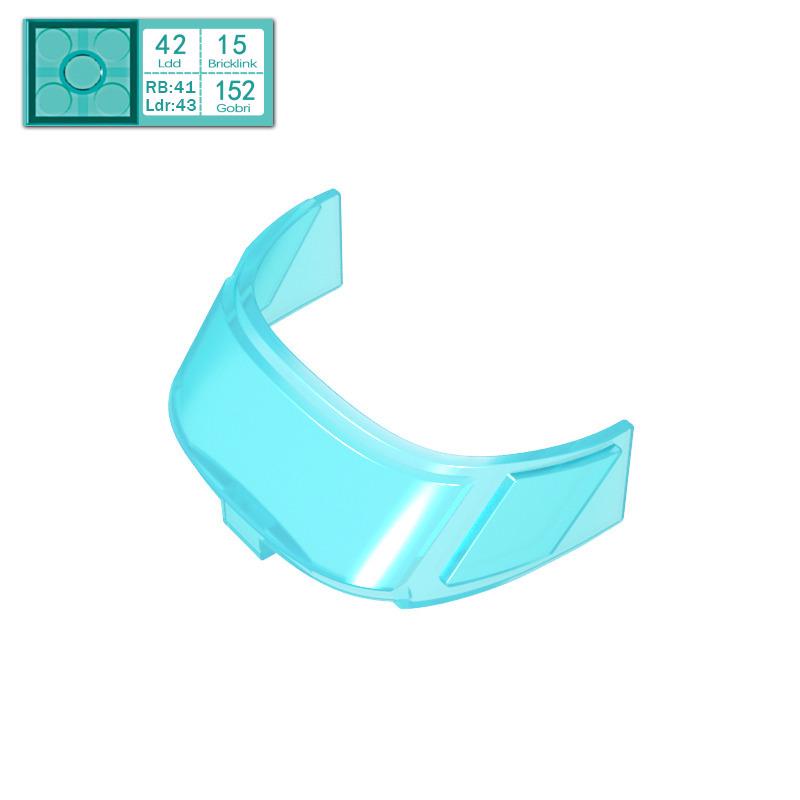 Brick Guest 87612: 6x10x4 Airplane Cockpit Glass - Compatible with LEGO Parts Piece светло-синий