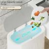 Push-Open Lid Trash Can for Bathroom or Living Room