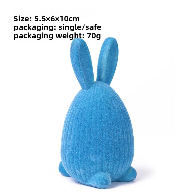 Easter Decorations - Simple Plush Easter Eggs with Rabbits Made of Resin - Decorative Pieces for Home Tabletops