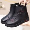 Women's Winter Warm Faux Fur Lining Snow Boots Non-Slip PU Leather Ankle Booties Shoes for Women Comfortable Platform Short Boots With Side Zipper