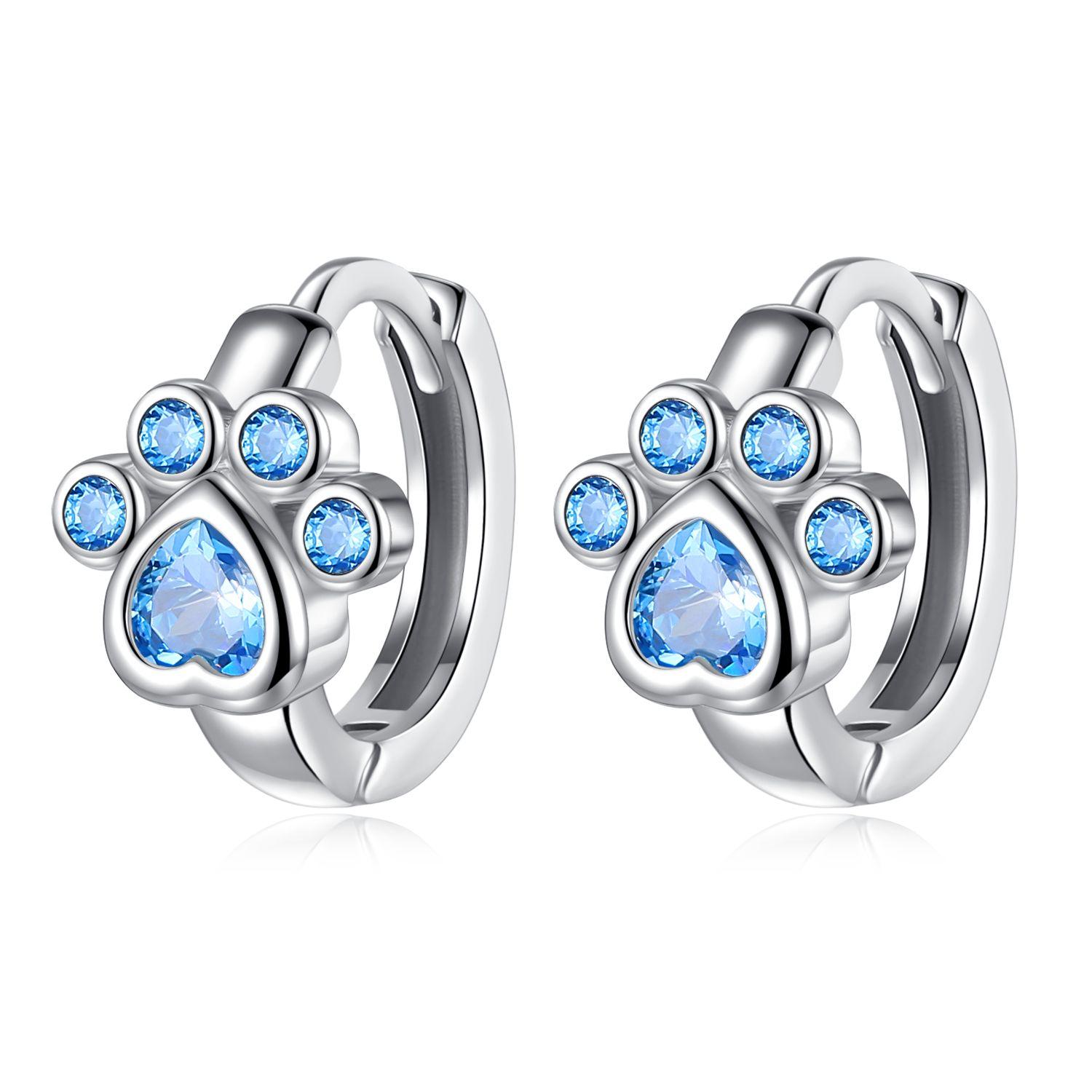 

Серьги-кольца с синим цирконием для женщин, серебро 925 пробы, оригинальные серьги с цирконием, серьги U-образной формы, звезда, луна, роскошные ювелирные изделия, подарок STE10-3