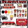 84Pcs Movie Night Party Decorations, Movie Night Party Supplies - Movie Night Party Balloons Backdrop Tablecloth&Movie Night Happy Birthday Banner etc