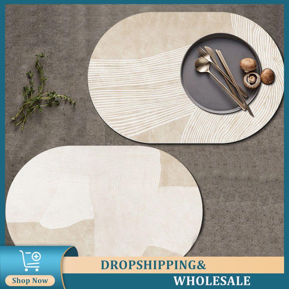 

Подстаканник Водонепроницаемый Современные Кухонные Принадлежности Обеденный Стол Коврик Простой Овальный Бытовые Инструменты Теплоизоляционный Коврик Маслостойкая Кожа as shown