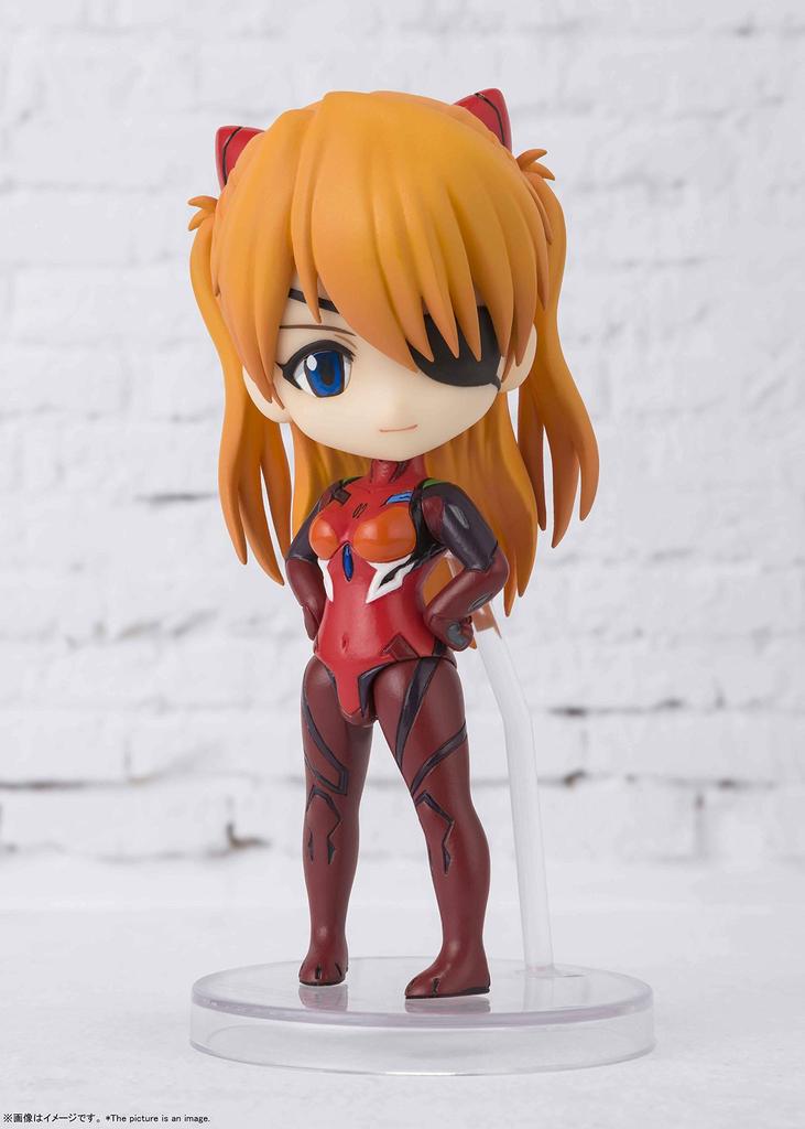 TAMASHII NATIONS Figuarts Mini Evangelion Shikinami Asuka Langley Approximately 90mm Painted Movable Figure PVC&ABS