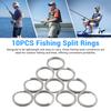 10PCS Fishing Split Rings Stainless Steel Fishing Lures Connector Ring for Link Fishing Hooks Saltwater Terminal Tackles