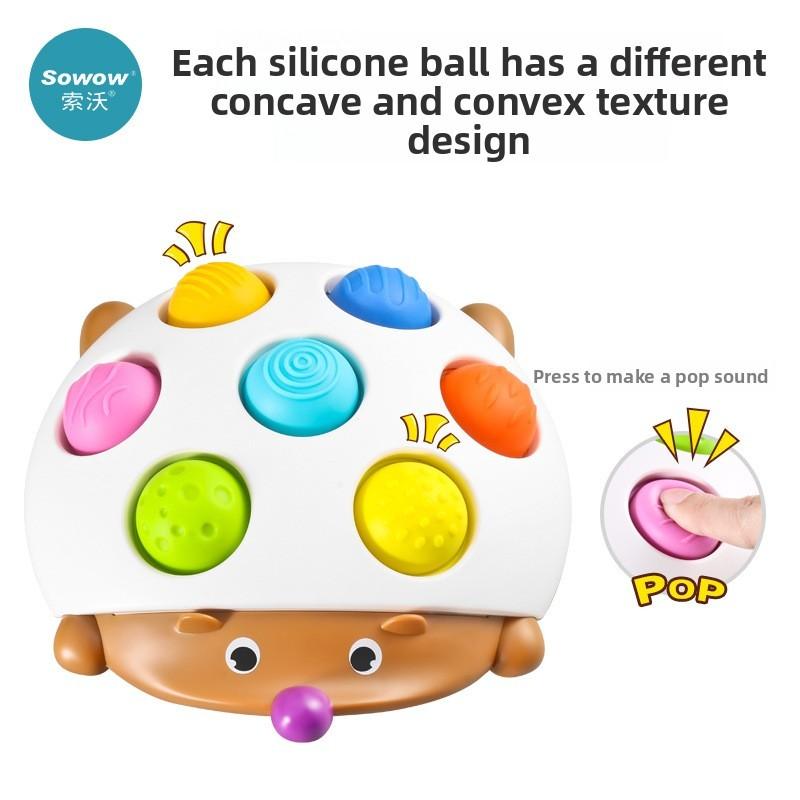 Finger Hedgehog Stress Relief Bubble Popper Wooden Toy For Kids And Adults