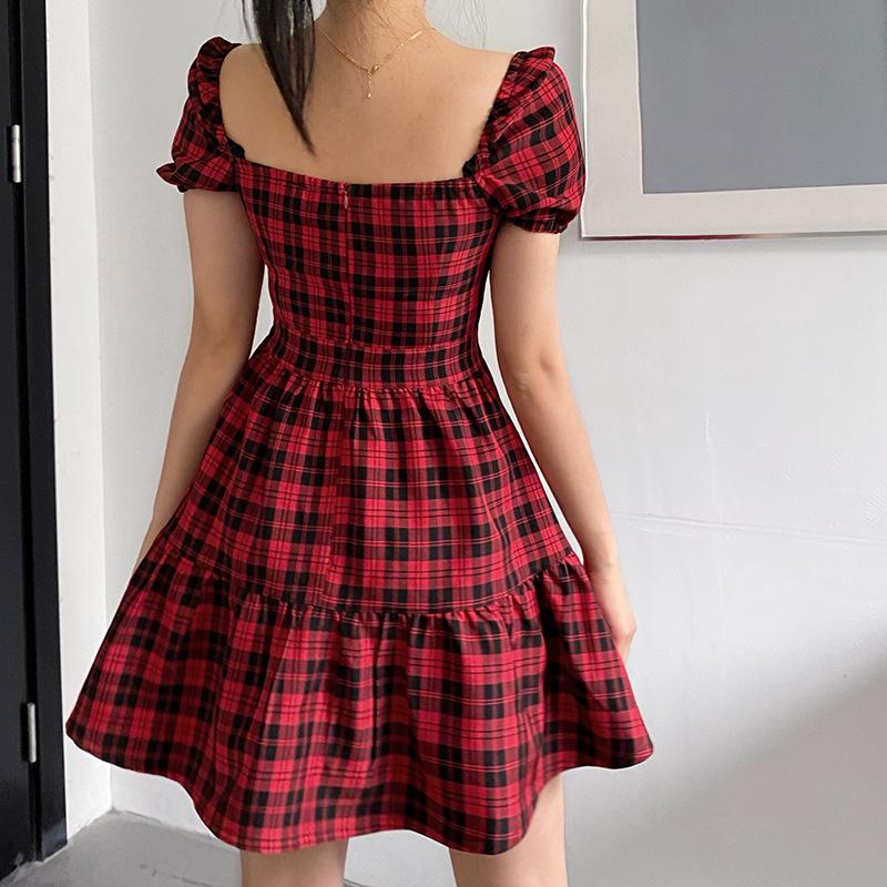 slim fit dress slacks Dark Check Grunge Mesh Long Sleeve Midi Dress – Pink House Boutique