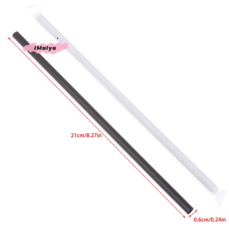 100Pcs Black Flexible Plastic Drinking Straws Single Piece Paper Packaging Rietjes for Party Kitchen Beverage Use