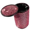 Rhinestone Inlaid Portable Car Ashtray Detachable Metal Large Capacity Sealed Ash Cup 10x6cm Bling Auto Interior Accessory