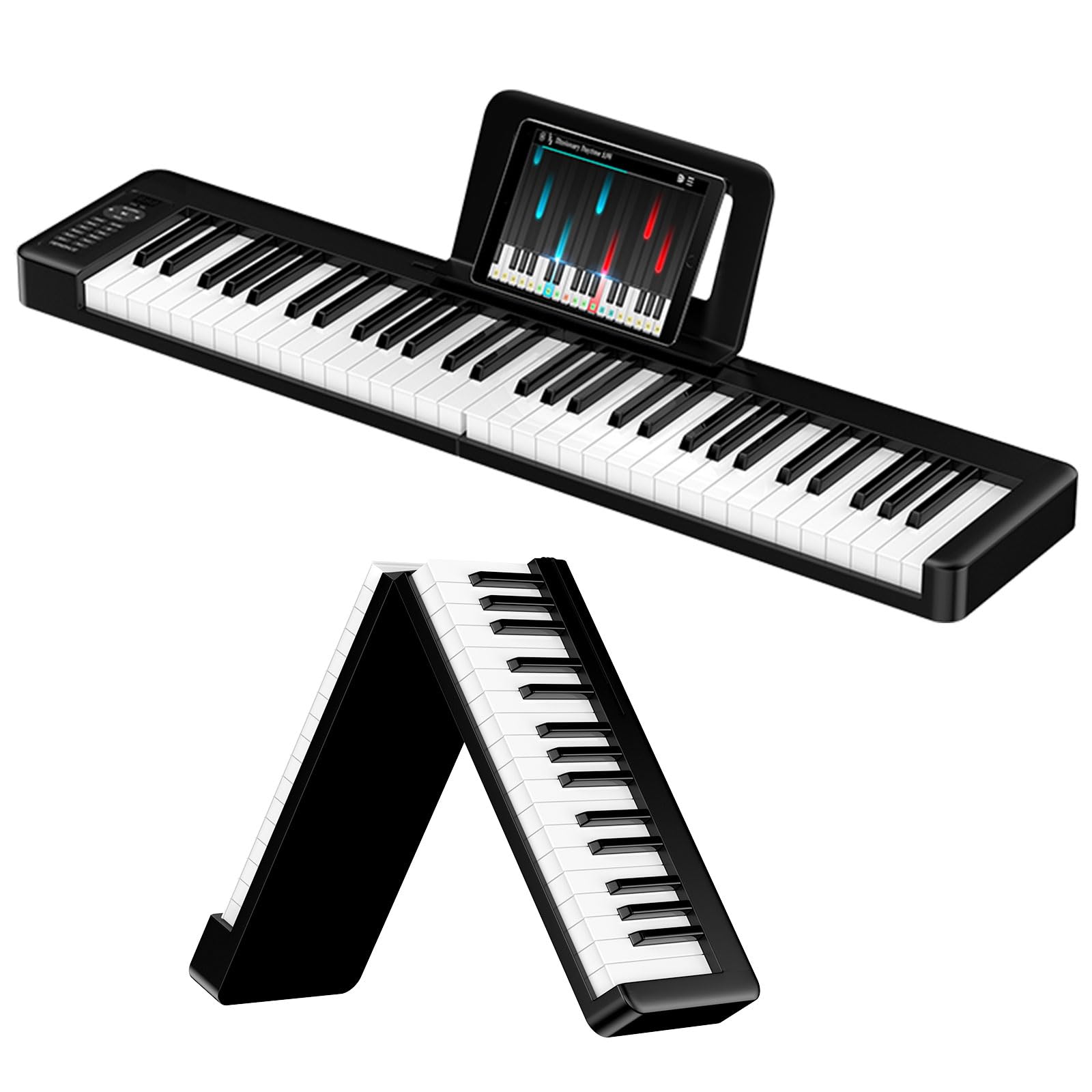 

TERENCE X61A Folding Digital Piano with 61 Perfect for Beginners and Piano Portable Keyboard Piano with MIDI and Programming Includes and Japanese чёрный