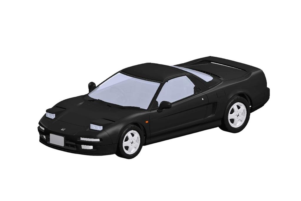 Aoshima 1/32 Scale Rakupla Snap Kit No. 19-BB Honda NA1 NSX Berlina Black Pre-Colored Plastic Model Kit (Automobile)