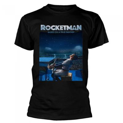 Elton John Unisex Adult Rocketman Based On A True Fantasy Cotton T-Shirt