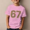 6 7 Six Seven Leopard Creative Print Tshirt Soft Breathable for Daily Outdoor Casual Wear Funny Gift Cotton Tee Girl Clothing