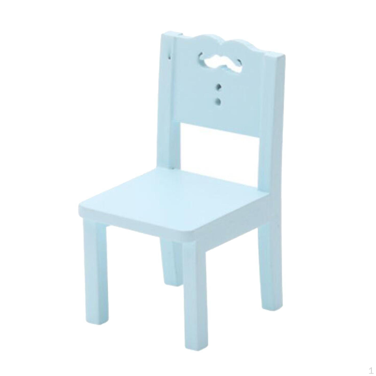 Деревянный набор мебели для кукольного домика для детских игровых комнат Blue Chair