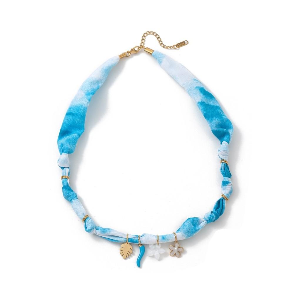 Love Heart Beach Ocean Series Necklace Flower Dopamine Necklace Vintage Cloth Chain Necklace  Male