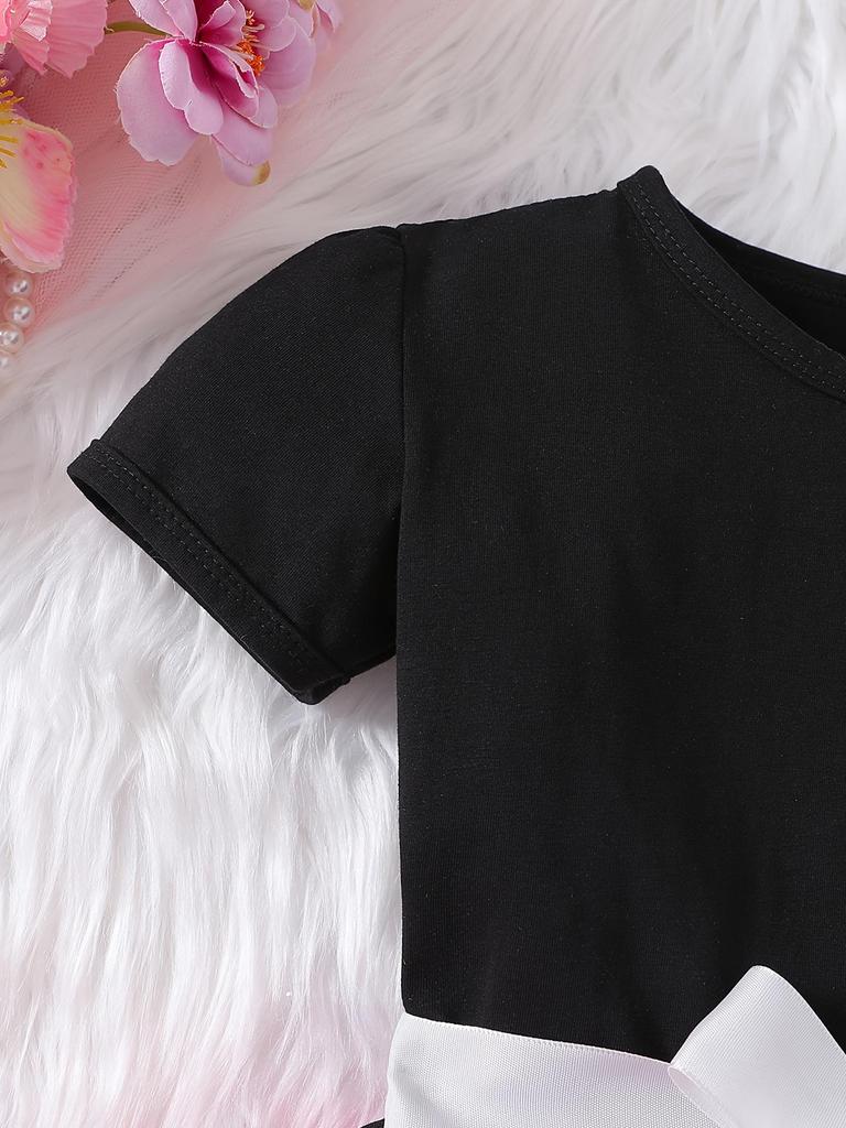 Mädchen Kurzarm Gepunktetes Tüllkleid Kinder Frühling Sommer Prinzessinnenkleid