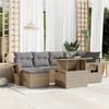 VidaXL Garden Furniture Set with Cushions 7 Pcs Beige Woven Resin, Outdoor Sofa Set, Garden Lounge, Set 3268049