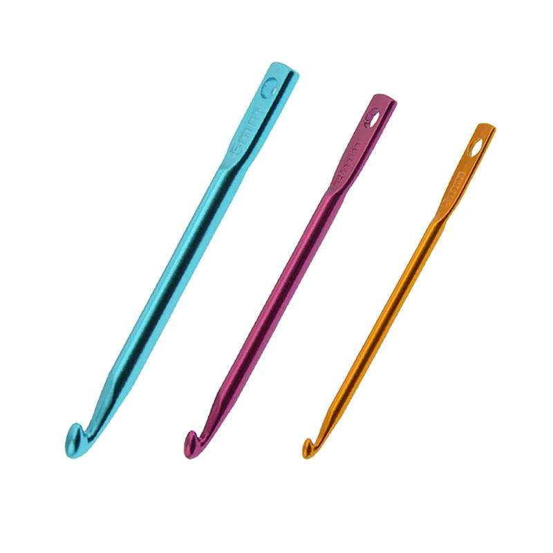 3Pcs/set Multicolour Mini Aluminum Alloy Keychain Crochet Hooks DIY Crafts Tools Colored Knitting Needles
