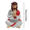 Spiritual Sculpture Jesus Resin Figurine Sitting Pose I Am with You Always Sign Jesus Christ Statue Desk Companion Home Decor