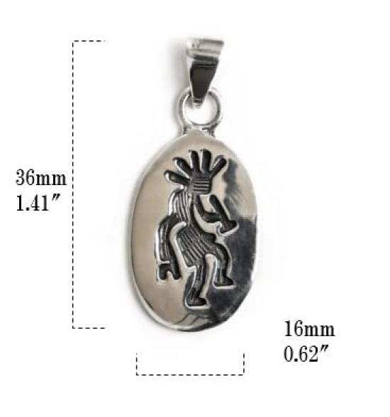 [World Accessories Carmelo] Native American Indian Kokopelli Sterling Silver 925 Pendant for Women and Men