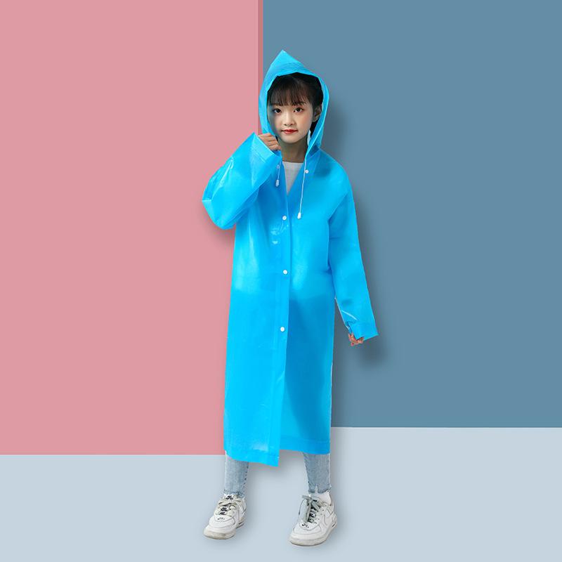 Disposable raincoat adult EVA thickened one-piece matte long men's and women's portable poncho
