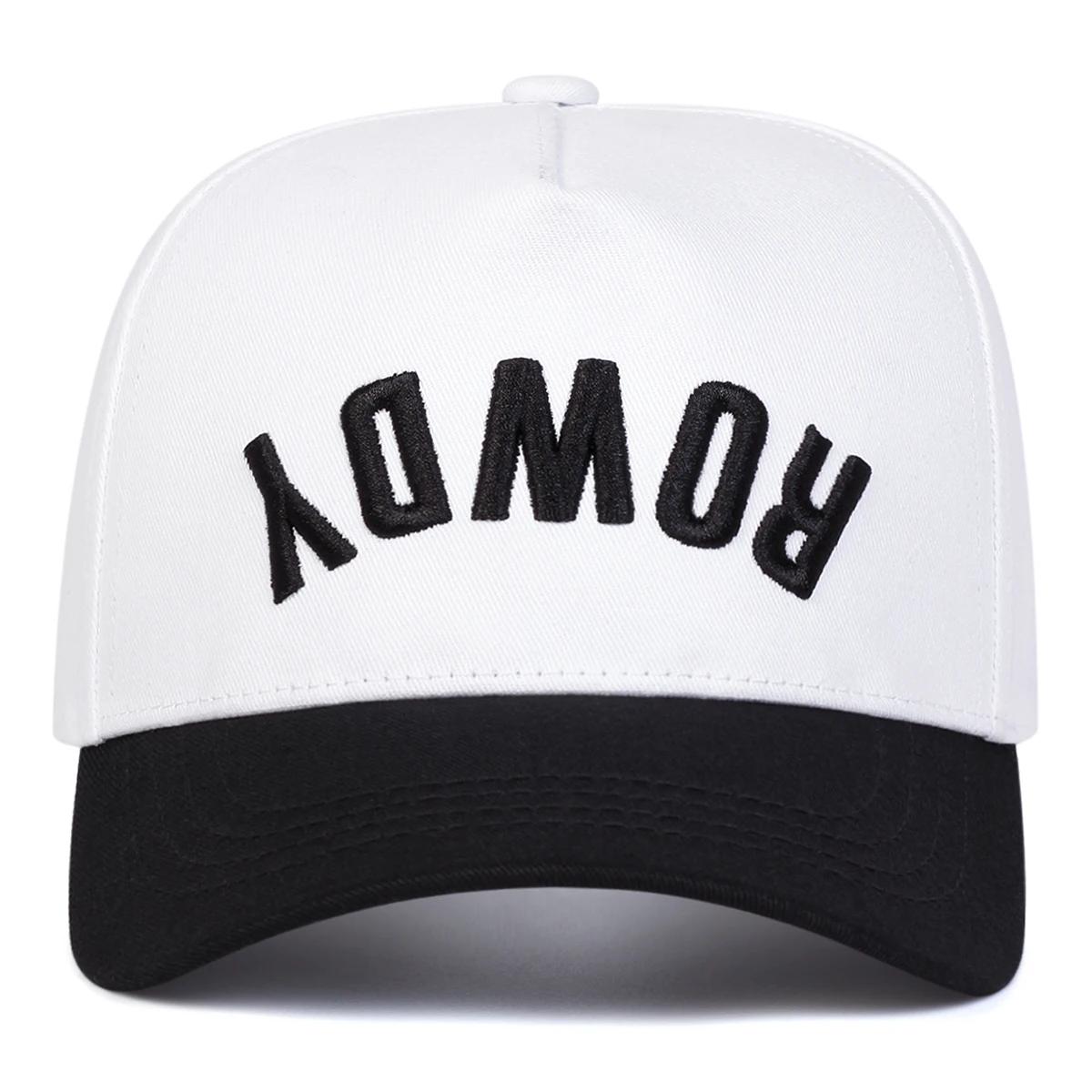 Унисекс бейсболки с вышивкой ROWDY, уличные регулируемые, весенне-осенние, повседневные, солнцезащитные белый