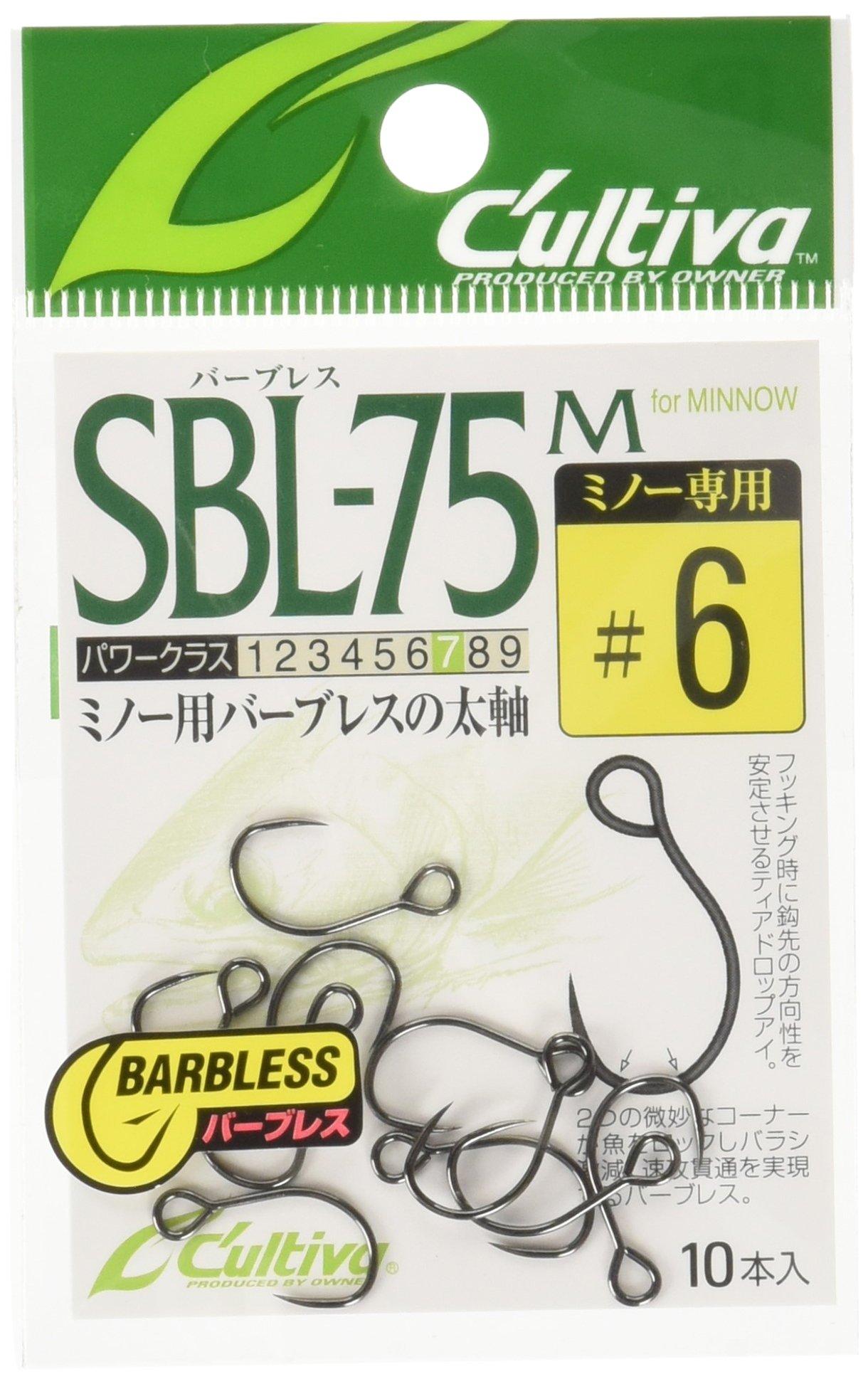 OWNER SBL-75M Single 75 Barbless (for Minnow) Hook 6 11626 No. 6