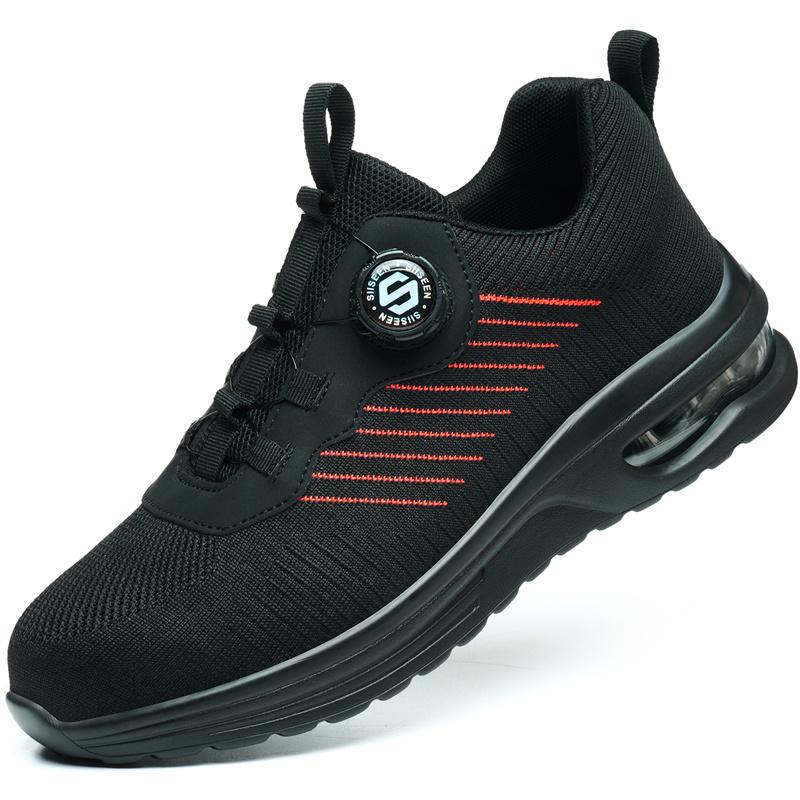 

Fashion Rotating Button New Safety Work Shoes Men Anti-smash Anti-puncture Indestructible Security Protective Male Boots 40