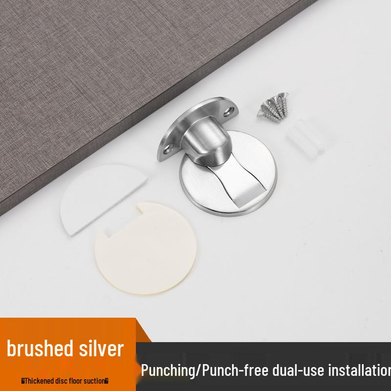 304 Edelstahl Magnetischer Türstopper, Bohrlos und Winddicht, Versteckter Zinklegierung Bodenmontage Schließer.