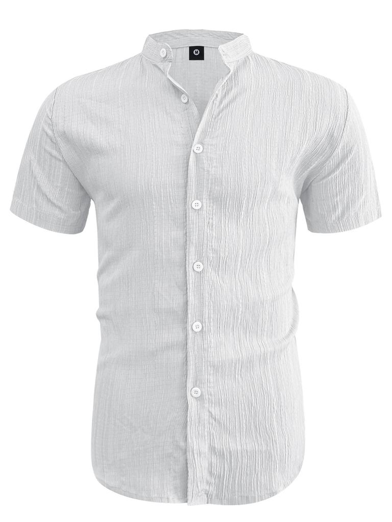 Summer men's short-sleeved shirt stand-up collar casual shirt for men's shirts in stock