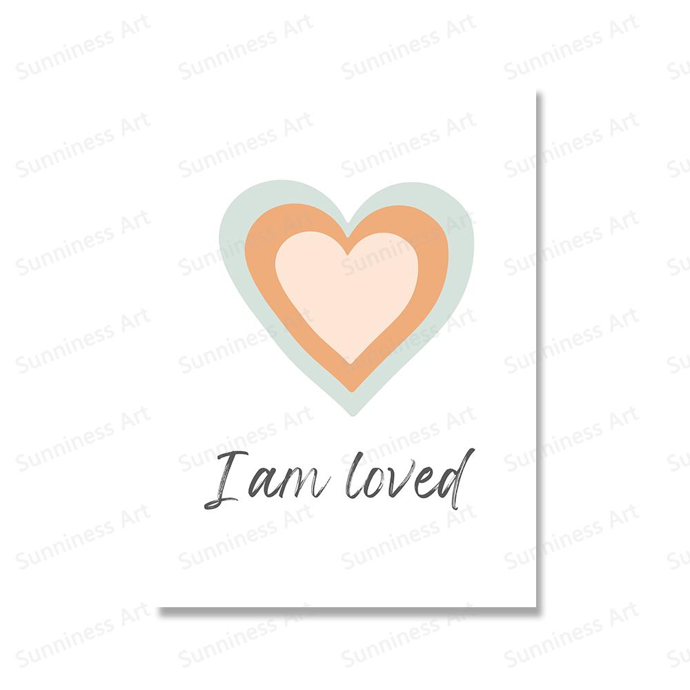 

Цитаты Happy Brave Loved Wall Art Холст Картина Позитивные Утверждения Плакаты Детская Печать Скандинавские Картины для Детской Комнаты Декор 21x30cm No Framed бордовый