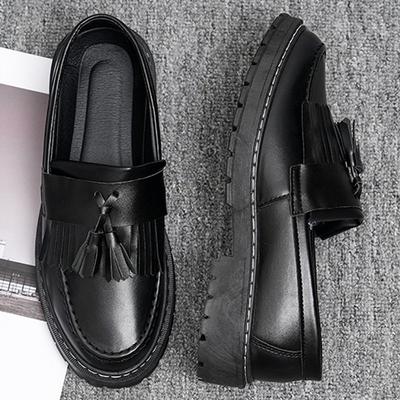 Arbeit Leichtgewichtiger Slipper Herren Freizeitschuh mit Quasten Klassisch Originalgröße 45 Elegant Sozial Rindsleder Retro Herren Lederschuhe