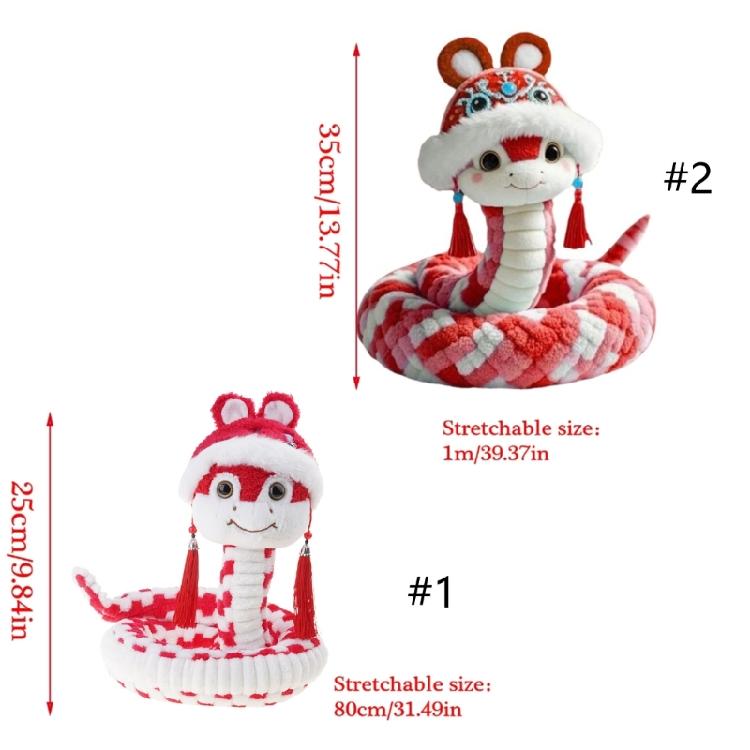 Soft Plushie Snake Year Pillow Bringing Luck Cartoon Cushion for Home Decoration Lover