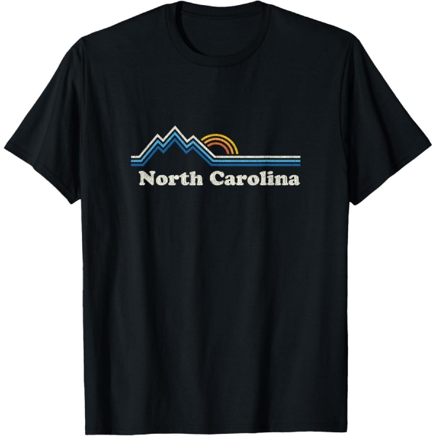 

Retro North Carolina NC T Shirt Vintage Mountains Tee T-Shirt XXXXXL чорний