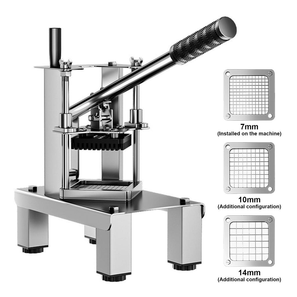 French Fry Cutter & Potato Dicer, 2/3 Blades Heavy-Duty Stainless Steel Potato Cutter, Commercial Vegetable Chopper for Home Kitchen Restaurant