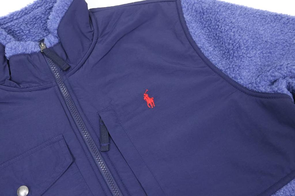 POLO RALPH LAUREN Retro Pile Fleece Size Navy Multicolor Men's Zip-Up Jacket, L, (Product Number 0101977)