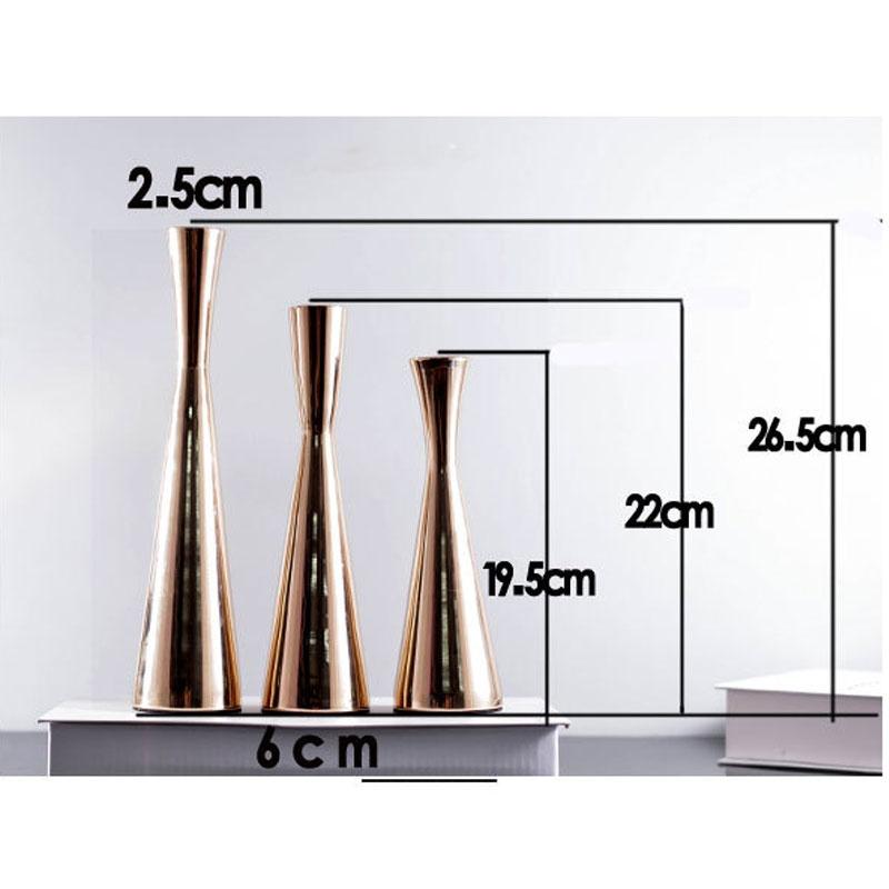 New 3 Pcs/Set Iron Art Metal Candle Holder Gold Candle Stand Romantic Wedding Ornament for Festival Cele
