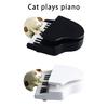 Mini Cats Pianist Sculptures Set 2Pcs Cats and Piano Miniature Models Ornaments for Car Dashboards and Office Decors