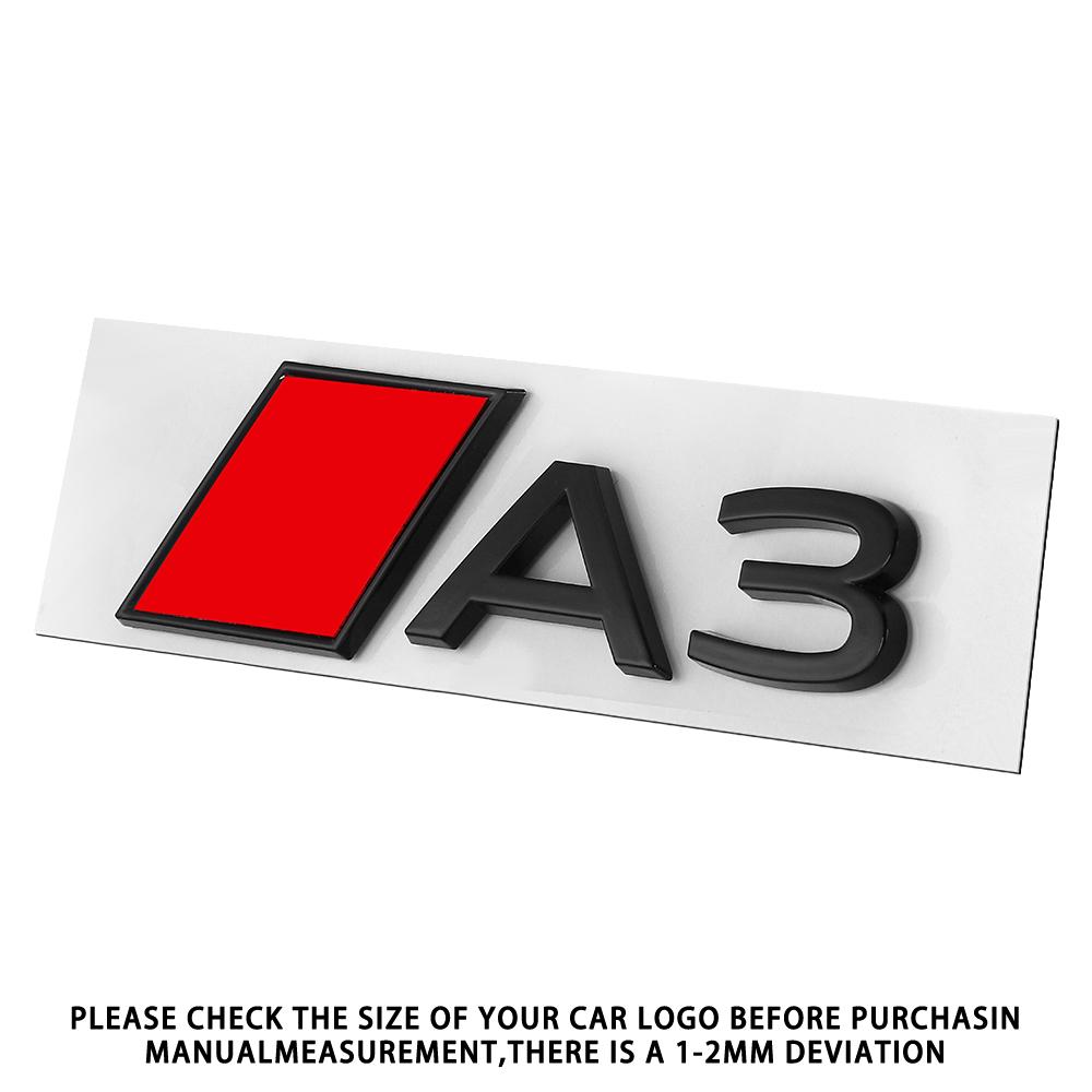 3D Numbers Letters RS A3 A4 A5 A6 A7 A8 Badge For Audi Car Fender Trunk Rear Logo Sticker Black/Silver Styling Decor Accessories