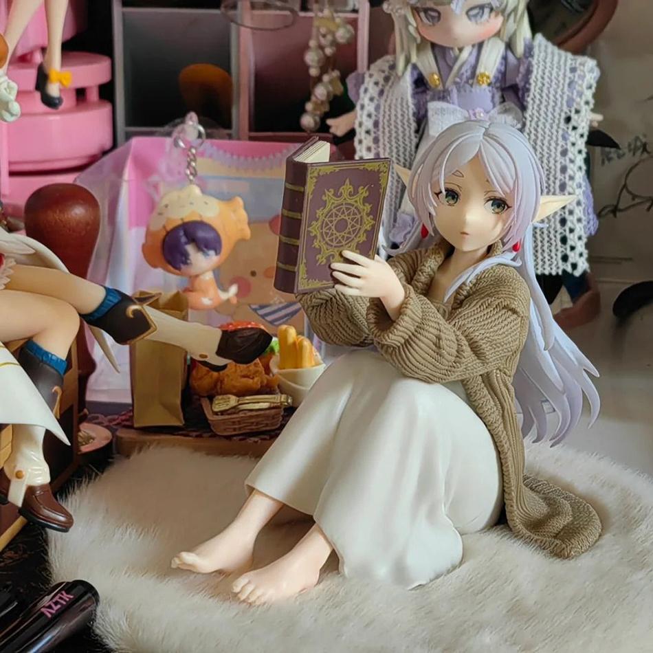 12CM Frieren Beyond Journey End Anime Figure Desktop Cute Night-suit Action Figurine Collection Model Toys s Kid Friendly Entertaining Fun Play Safe