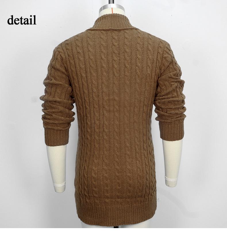 Pánský svetr s dlouhým kabelem Pletený svetr Šálový límec Slim Fit Dlouhý rukáv Ležérní Knoflíky Dolů Cardigany Podzim Zima Pletené svetry Bunda pro muže