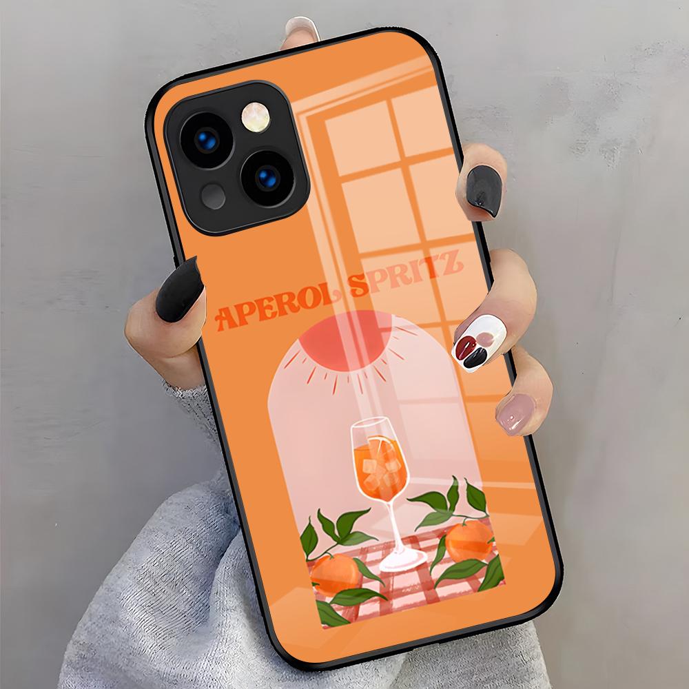 A-Aperol S-Spritz Phone Case For IPhone 17 Pro Max 16 15 14 Pro Max 13 11 X Xs Xr 8 7Plus Glass Cover