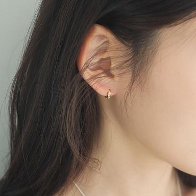 14K Gold-Filled Silver Small Roller One-Touch Earrings