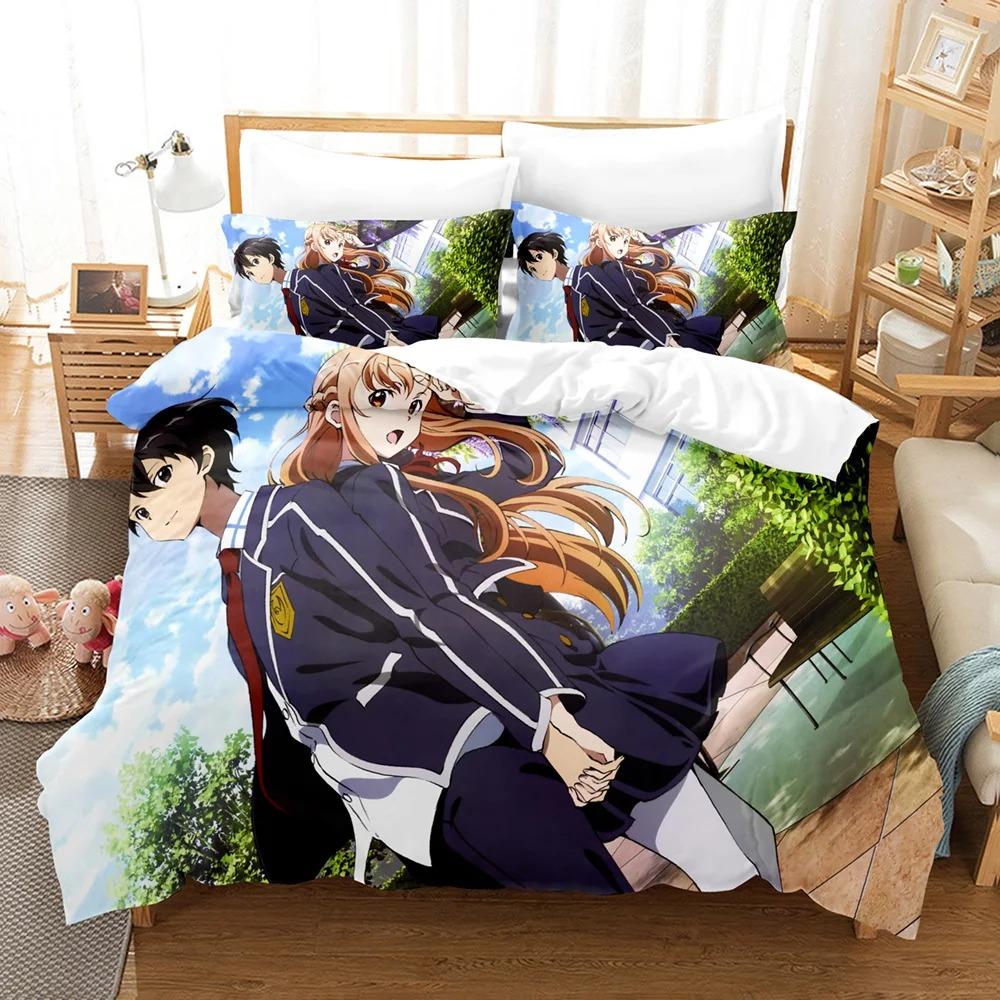 3D Print Anime Sword God Domain Bedding Sets Duvet Cover Set With Pillowcase Twin Full Queen King Bedclothes Duvet Cover