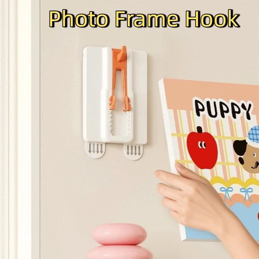 3 Pieces Plastic Photo Frame Hook Strong Adhesive No Drilling Oil Painting Frame Hook Adjustable Removable Wall Picture Hooks