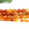 Natural Orange Striped Agate Beads for DIY Jewelry Making and Bracelet Crafts