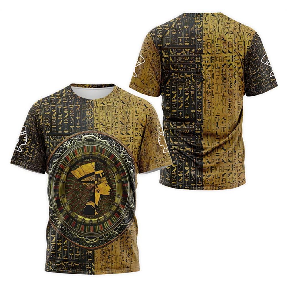 Ancient Egypt Pharaoh Graphic T-Shirts For Men Women 3D Print Men Women Fashion Oversized Y2k Short Sleeve T Shirt Kids Tees Top